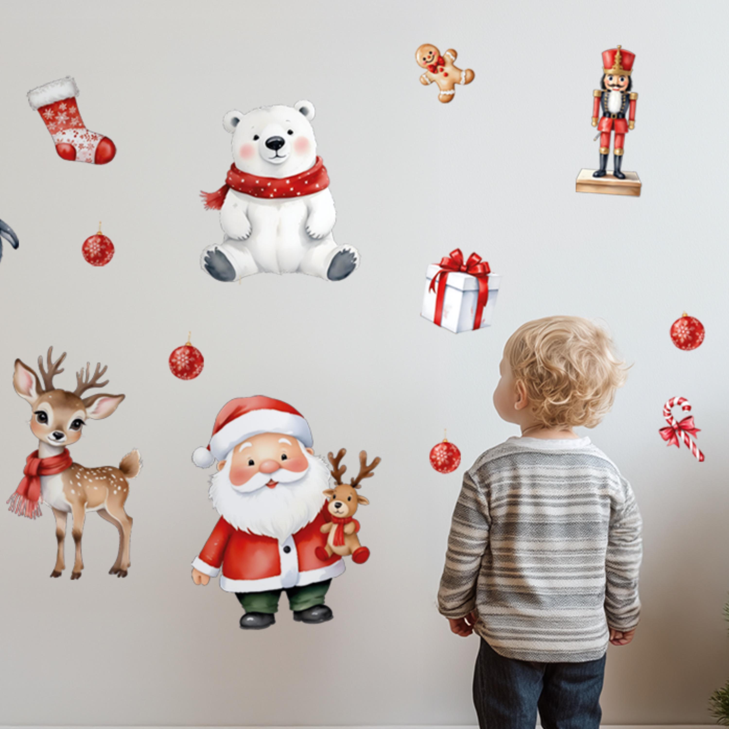 Weihnachtsaufkleber - Maus | Runder Sticker | Ab 10 Stück | Geschenkve