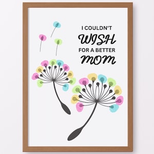 mother days craft, mother&#39;s day dandelion, fingerprint mother&#39;s day craft, keepsake diy mothers day craft, mom handprint mother&#39;s day craft