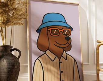 Dog Pop Art Print - Modern Minimalist Wall Decor (Digital Download)