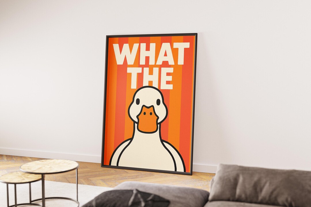 What the Duck Poster - Funny Retro Wall Art (digital Download) - Etsy