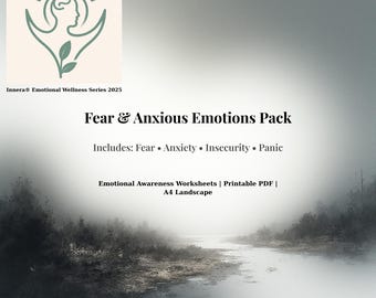 Fear & Anxiety Worksheets | Emotional Regulation Therapy Tool (Digital Download)