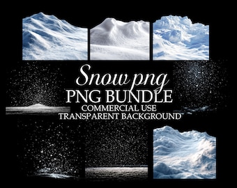 Paquete de imágenes prediseñadas PNG de nieve, escarcha navideña (descarga digital)