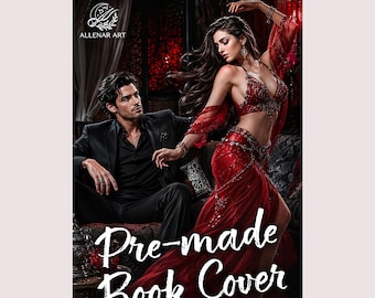 Diseño de portada prediseñado para novela romántica de mafia oscura, ilustración de personaje de bailarina de danza del vientre sensual (descarga digital)