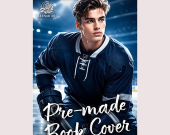 Diseño de portada prediseñado para novela romántica sobre hielo, arte de novela sobre jugador de hockey, descarga digital de libro electrónico