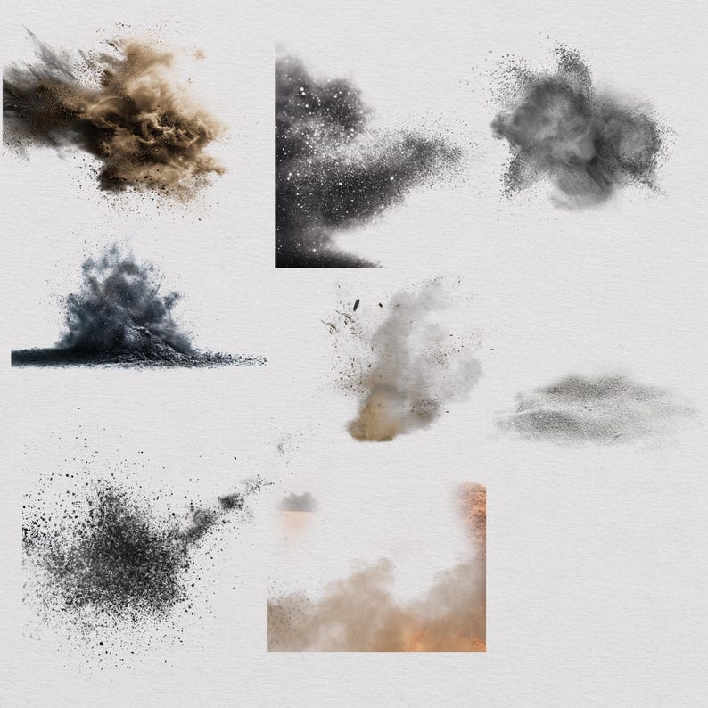 Dust Explosion PNG Clipart – Sand Texture Overlays (digital Download ...