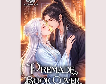 Portada de libro de romance asiático, ilustración de pareja fantástica, arte de novela mágica, descarga de libro electrónico digital