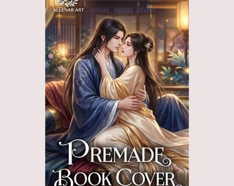 Portada prediseñada de novela romántica histórica, ilustración de pareja asiática, diseño de libro electrónico de novela fantástica (descarga digital)