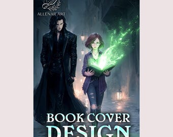 Copertina per romanzo Dark Academy Romance, design predefinito per romanzo fantasy/romantico, illustrazione per romanzo di negromanzia