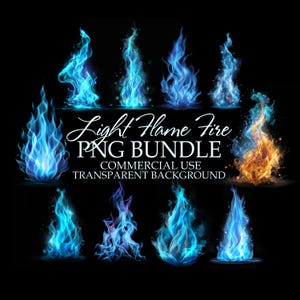 Pacchetto PNG di fuoco e fiamma leggera / Clipart di illustrazioni di fiamma blu / Effetto fuoco con sfondo trasparente / Download di energia di fumo blu elettrico