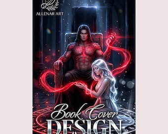 Monster Romance Premade Ebook Cover, Dark Couple Art, Demon Chains, Fantasy Kindle Design