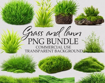 Grass and Lawn PNG Bundle – Meadow Landscape Clipart (Digital Download)