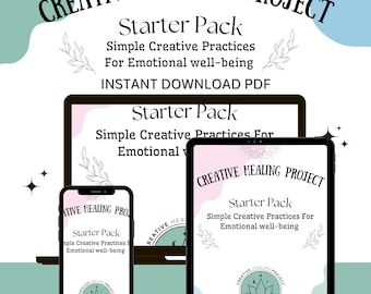 Creative Healing Workbook Starter Kit PDF | Art Therapy Journal | Mindful Self-Care Kit | Emotional Healing | Inner Work Journal | Download
