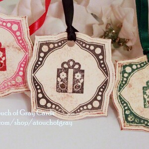 Christmas Tags (Doubled Layered) - Christmas Presents - Handmade Vintage Inspired Christmas Gift Tags (Choice of Color) - Set of 6