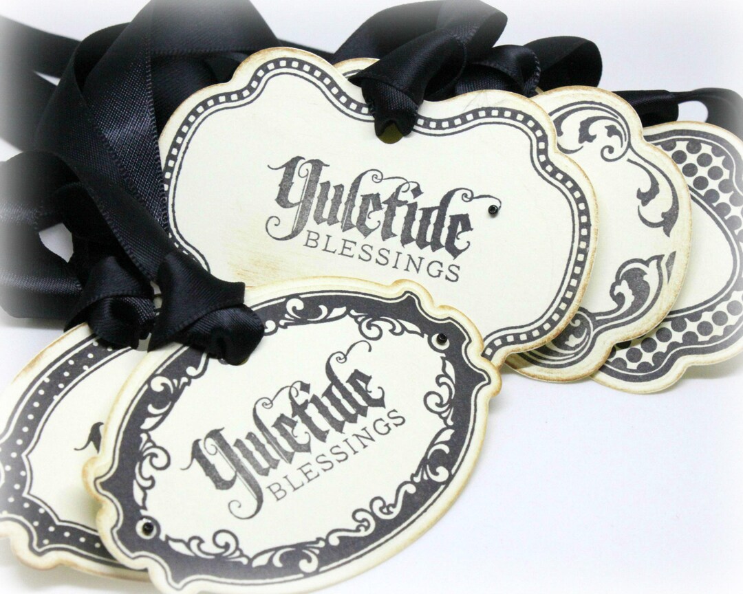 Yuletide Tag Christmas Gift Tags (doubled Layered) - Yuletide Blessings - Vintage ...