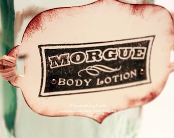 Halloween Gift Tags (Double Layered) -  Hopefully the Only Morgue You See - Vintage Inspired Handmade Halloween Tags (Set of 5)