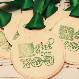 Christmas Tags (Triple Layered) - A Gift for You Tags - Handmade Vintage Inspired Christmas Gift Tags - Set of 8