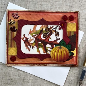 Oak Leaves & Acorns Handmade Fall Card | Botanical Study | Field Notes Collection