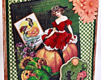 Halloween Card - All Hallows Eve - Vintage Inspired Halloween Card