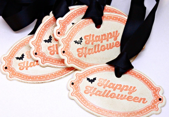 Halloween Gift Tags Vintage Inspired Handmade Halloween Oversized Tags - I/'ll Put A Spell On You Double Layered Set of 5