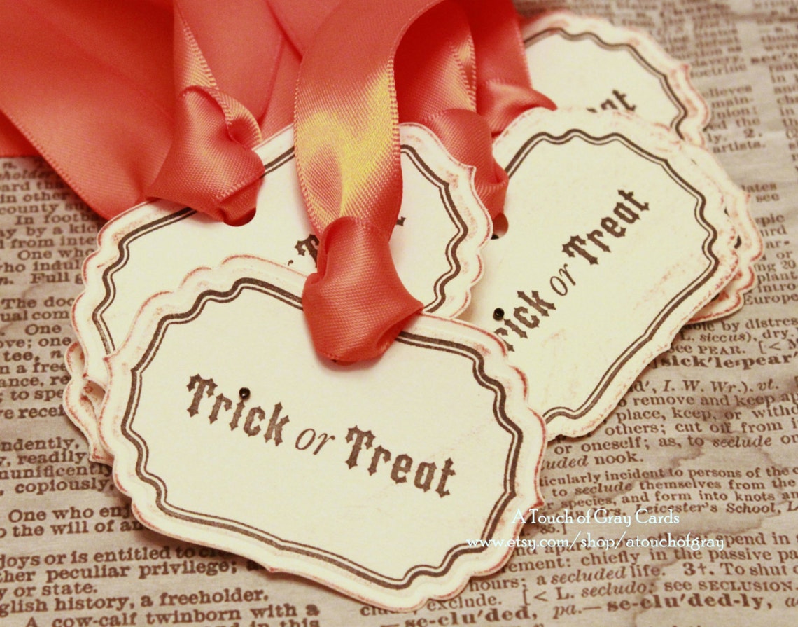 Halloween Gift Tags double Layered Trick or Treat Tags Etsy