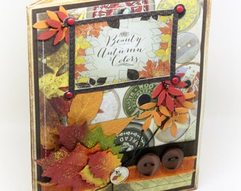Handmade Thanksgiving Greeting Card - Rustic Fall Leaf Card - Blank Rustic Fall Harvest Card