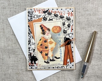 Jolly Halloween Costume Handmade Card | Masquerade and Figures Study | Midnight Archive Collection