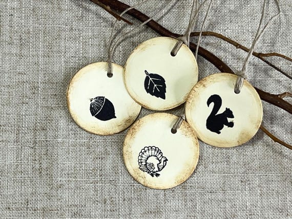 Autumn Woodland Gift Tags Set of 8 | Thanksgiving Study | Heritage Collection