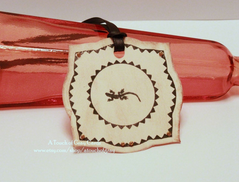 Halloween Gift Tags Double Layered Little Creature Vintage Inspired Handmade Halloween Tags Set of 8 image 1