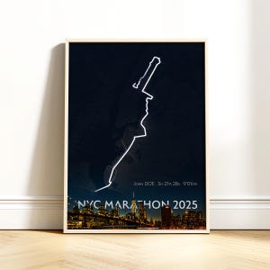 Personalisiertes Poster zum New York Marathon 2025 – Allure im Rampenlicht – Das perfekte Geschenk für Finisher!