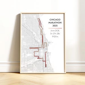 Personalized Chicago Marathon or any other event poster - Runner's pace in color - Perfect gift for finishers !