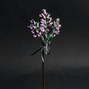 Handgemachte Lavendel Brosche – Filz Blumen Anstecknadel – Lila Stickerei Schmuck – Geschenk für Sie