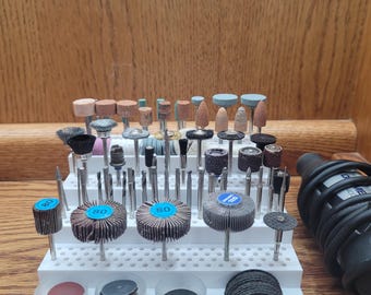 Rotary Tool Bit Organizer – 3D Printed Dremel Accessory Stand for Grinding, Sanding & Cutting Attachments