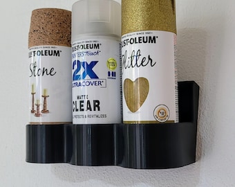 Wall-Mount Spray Paint Can Holder – 3 Slot Organizer for Rust-Oleum and Standard Cans