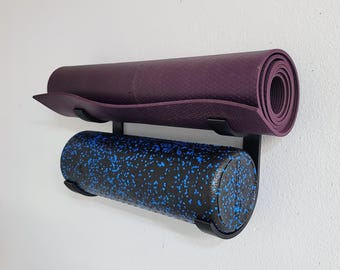 Wall Mount Yoga Mat & Foam Roller Holder: 3D Printed Home Gym Organizer