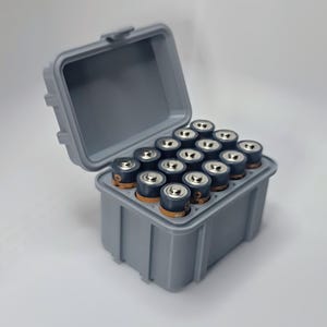 3D Printed AA Battery Storage Case: Holds 15, Impact-Resistant PETG