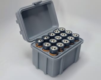 3D Printed AA Battery Storage Case: Holds 15, Impact-Resistant PETG