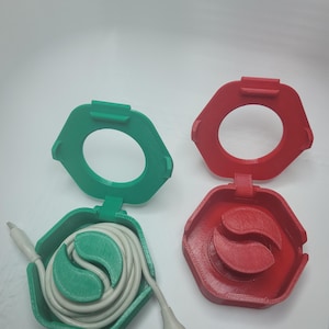 Hex Twist Cord Organizer – Snap-Lid Travel Cable Winder for Charging Cords, Earbuds & More