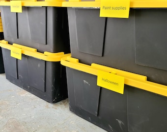 Tote Bin Label Clip: Writable Tag, 3D Printed Organizer