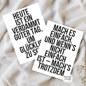 Minimalistische Spruchkarten Set Motivationskarten Freche Karten Digital Download Freundin Geschenk Freund Motivation Karten Lustig