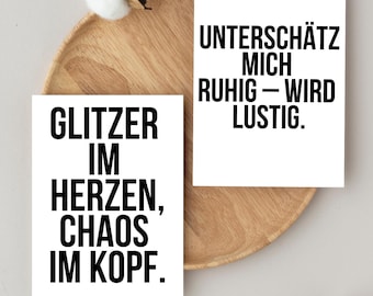 Cartes de motivation A6, typographie, cartes postales, dictons minimalistes, décoration murale, idée cadeau, cartes de déclaration