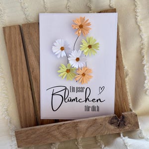 Handgemachte Karte mit 3D-Blumen Blumenkarte zum Verschenken Grußkarte handgefertigt Karte Muttertag Geburtstag Geschenk Karte