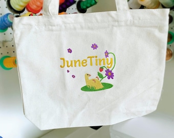 Goose Embroidered Tote Bag, Personalized Canvas Bag, Gift for Her