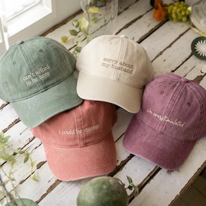 Casquette avec texte brodé personnalisé, casquette personnalisée avec nom, casquette de baseball à logo, cadeau pour la mariée, papa maman, casquette à personnaliser, EVJF