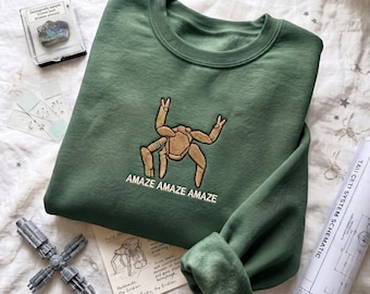 Amaze Rocky Alien broderad skjorta, Project Hail Mary inspirerad design, Amaze Amaze Amaze skjorta, rolig sci-fi-citat rymdgrafik t-shirt