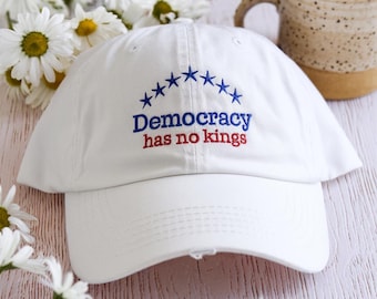 Gestickte Widerstandsdemokratie hat keine König-Baseballmütze, Vaterländische politische Kappe, Wiederstandsdemokratie hat keine Könige-Hut, Vaterländische Politische Kappe