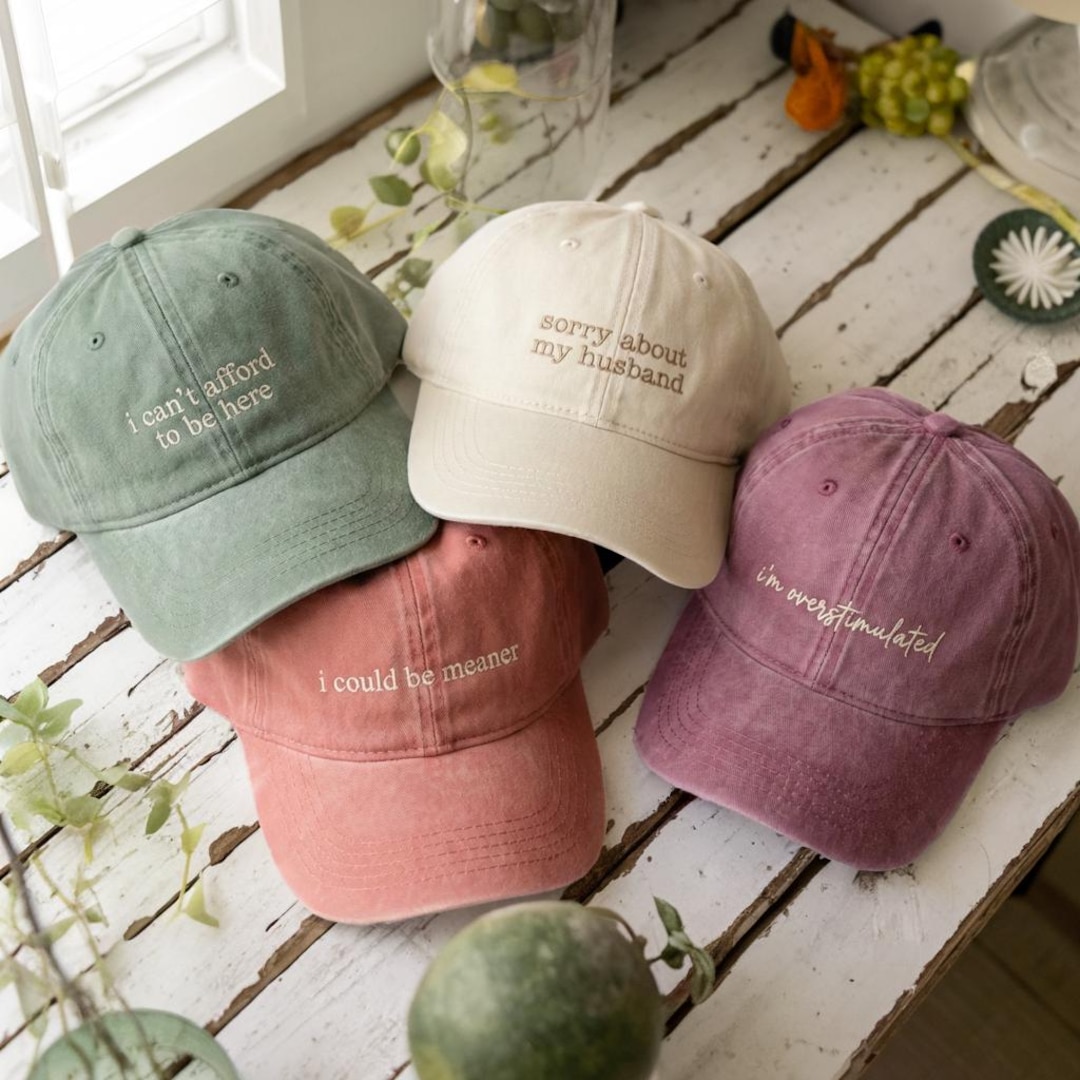 Custom Text Embroidered Hat, Personalized Cap With Name, Logo Baseball ...