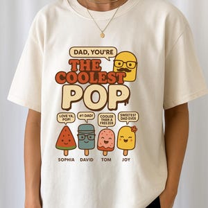 Personalized The Coolest Pop Shirt, Fathers Day Shirt, Dad gifts, Birthday gift for dad, Husband Gift, Men&#39;s Funny Shirt, Funny Dad Shirt
