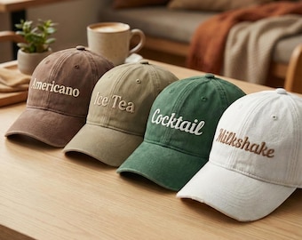 Gorra unisex bordada personalizada con tu texto, regalo para novia, gorras bordadas personalizadas, regalo para ella, regalo para fiesta de empresa, viaje familiar