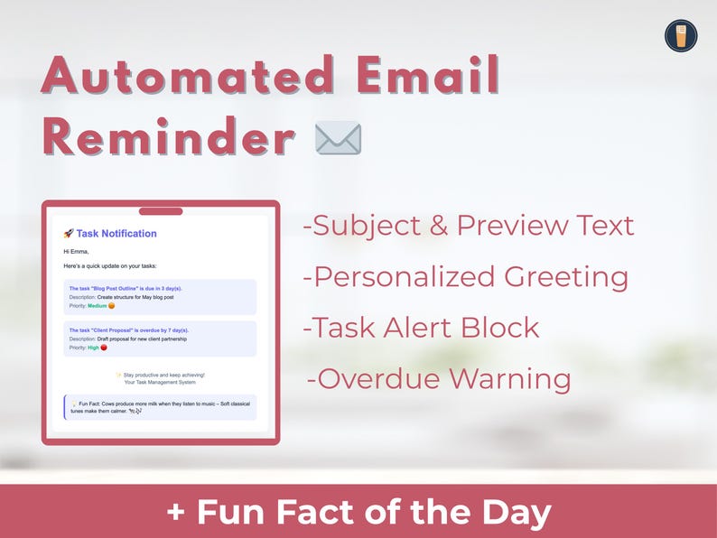 Task Tracker Template for Google Sheets With Automated Email Alerts ...