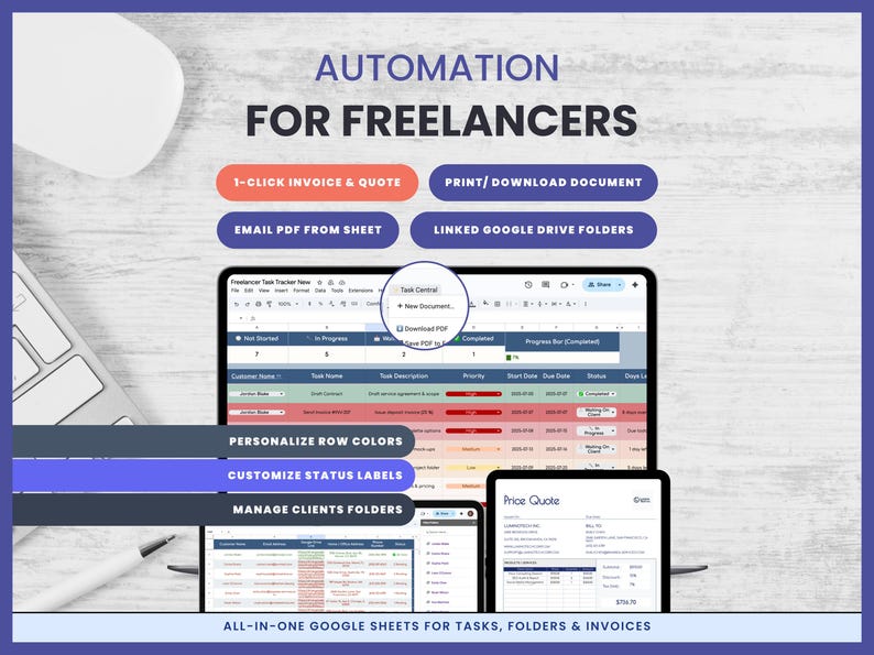 Smart Client Manager Google Sheets Client Task Tracker Proposal
